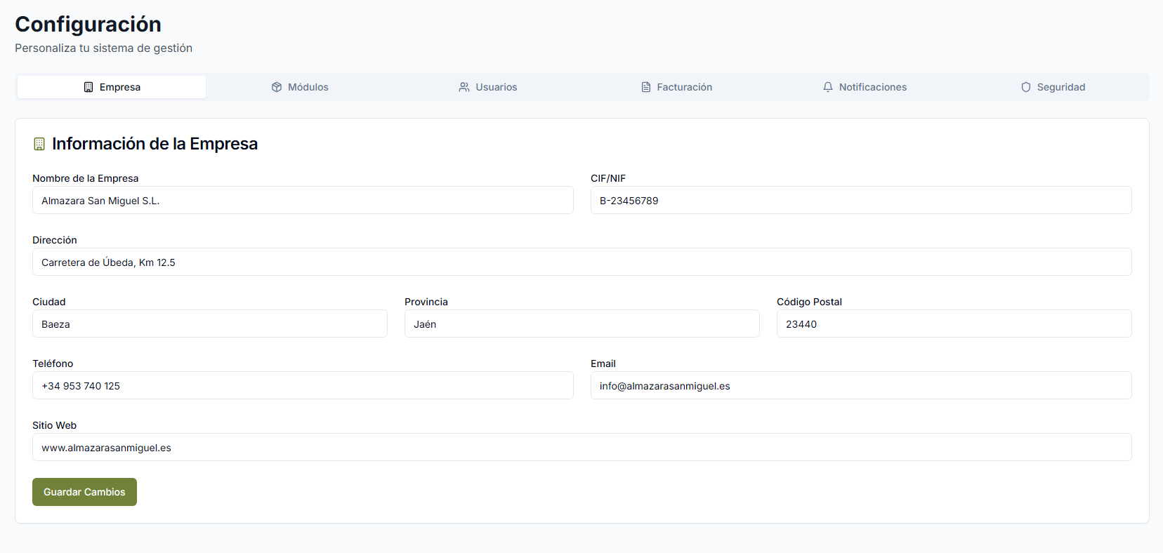 Soporte multiempresa OLEUMEXTRA